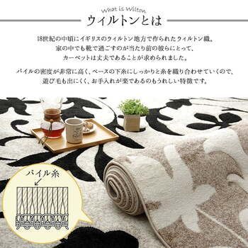 カーペット ラグ トルコ ウィルトン 織り カービング 約160×230cm 抗菌