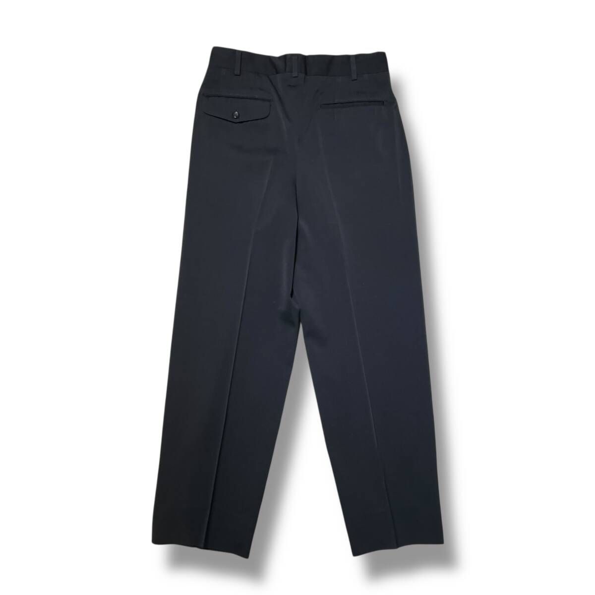 80's comme des garcons hommeウールスラックスネイビー 初期 80's コムデギャルソンオム ウールスラックス 紺 ネイビー 厚手 L