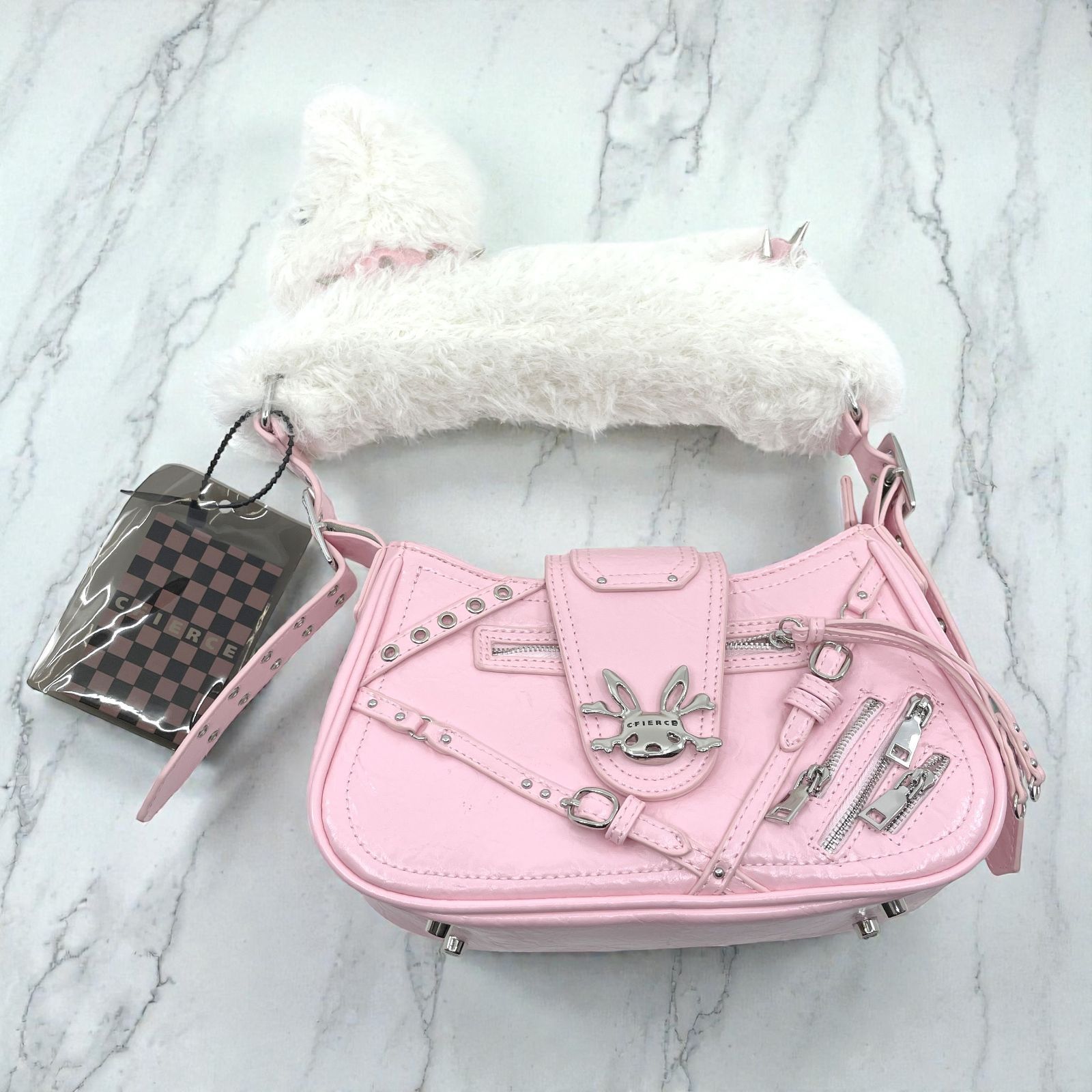 タグ付き CFIERCE 猫ぬいショルダーバッグ ワンショルダー ピンク