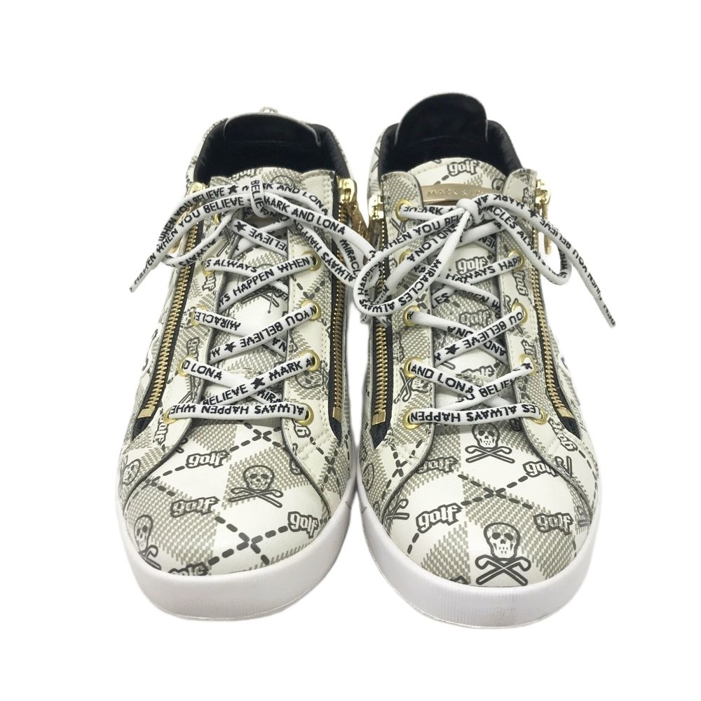 MARK-LONA マークアンドロナ スパイクレスゴルフシューズ 総柄 ホワイト系 25 ゴルフウェア メンズ ストスト
