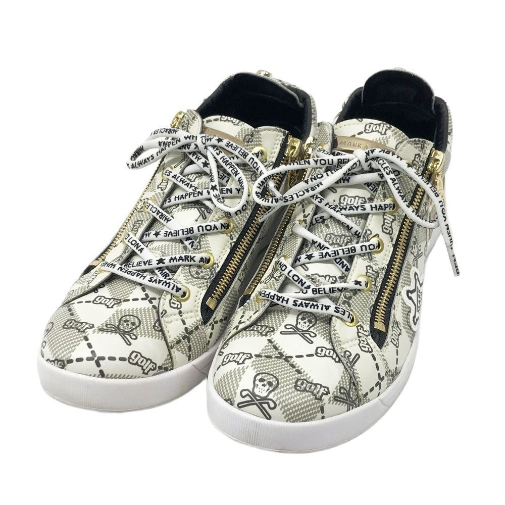 MARK-LONA マークアンドロナ スパイクレスゴルフシューズ 総柄 ホワイト系 25 ゴルフウェア メンズ ストスト