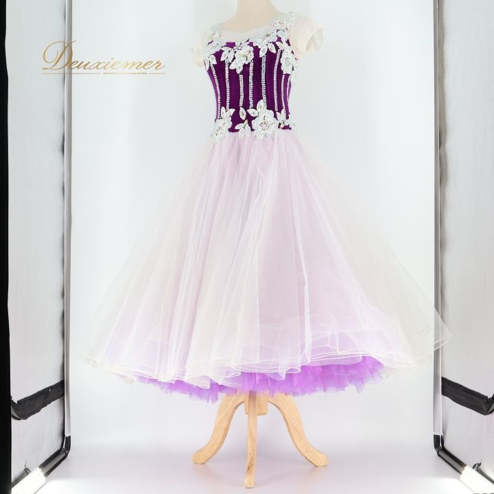新品★スムース★スタンダード★パソ★パーティー★ドレス★社交ダンス★競技会★薄紫 0487bc8b274df1167ce2720cdc2822