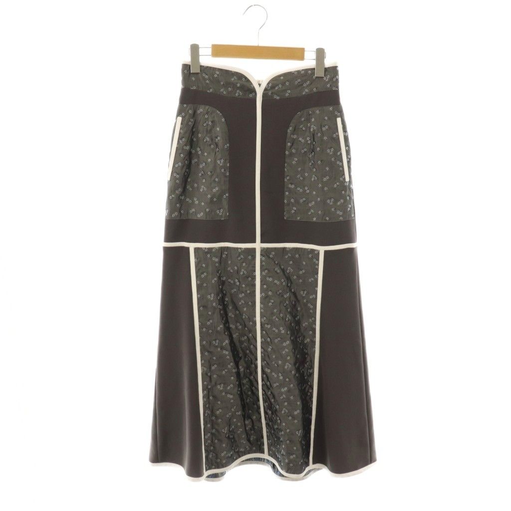 【匿名配送】mamekurogouchi マメクロゴウチ　フレア スカート マメクロゴウチ Mame Kurogouchi Osmanthus Motif Jacquard Skirt