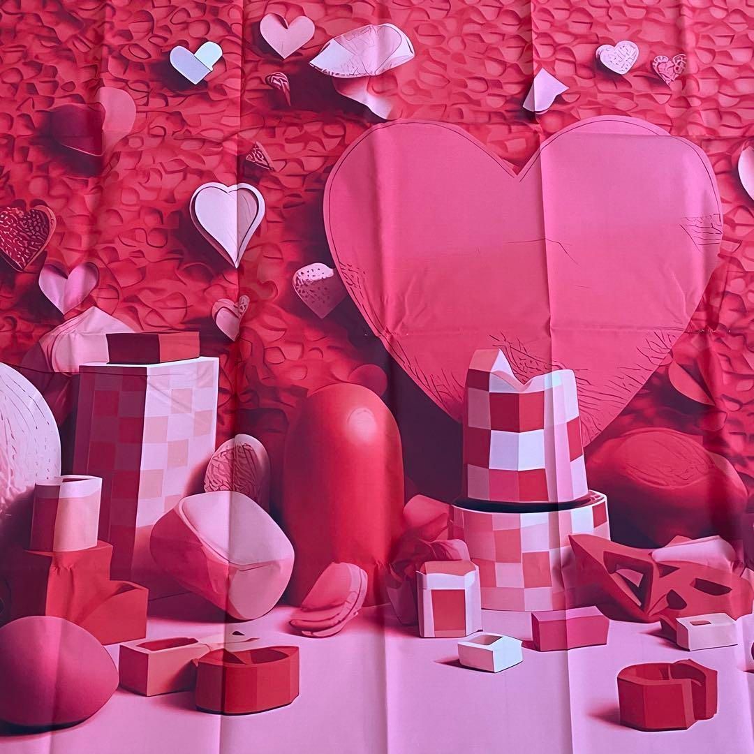 タペストリー 背景布 バレンタイン パーティー ハート 壁掛け 模様替え