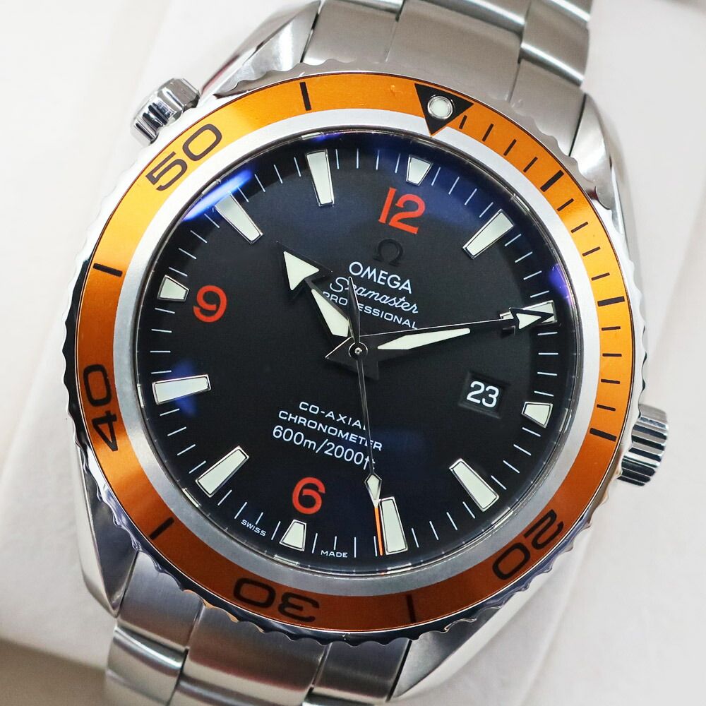 天白 仕上済 OMEGA オメガ シーマスター プラネットオーシャン 2208.50.00 SS ブラック 自動巻き メンズ 腕時計 男