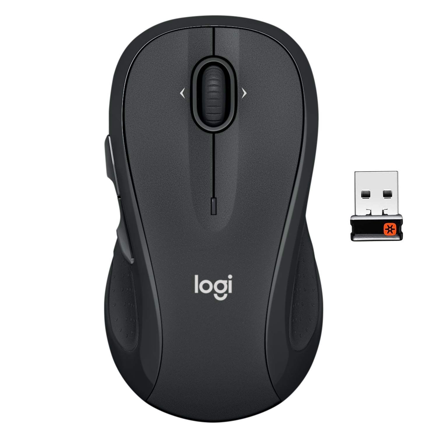 Logitech M 510 ワイヤレスマウス USBユニファイニングレシーバー付きノートパソコンとPC用マウス プログラム なボタン - グラファイト