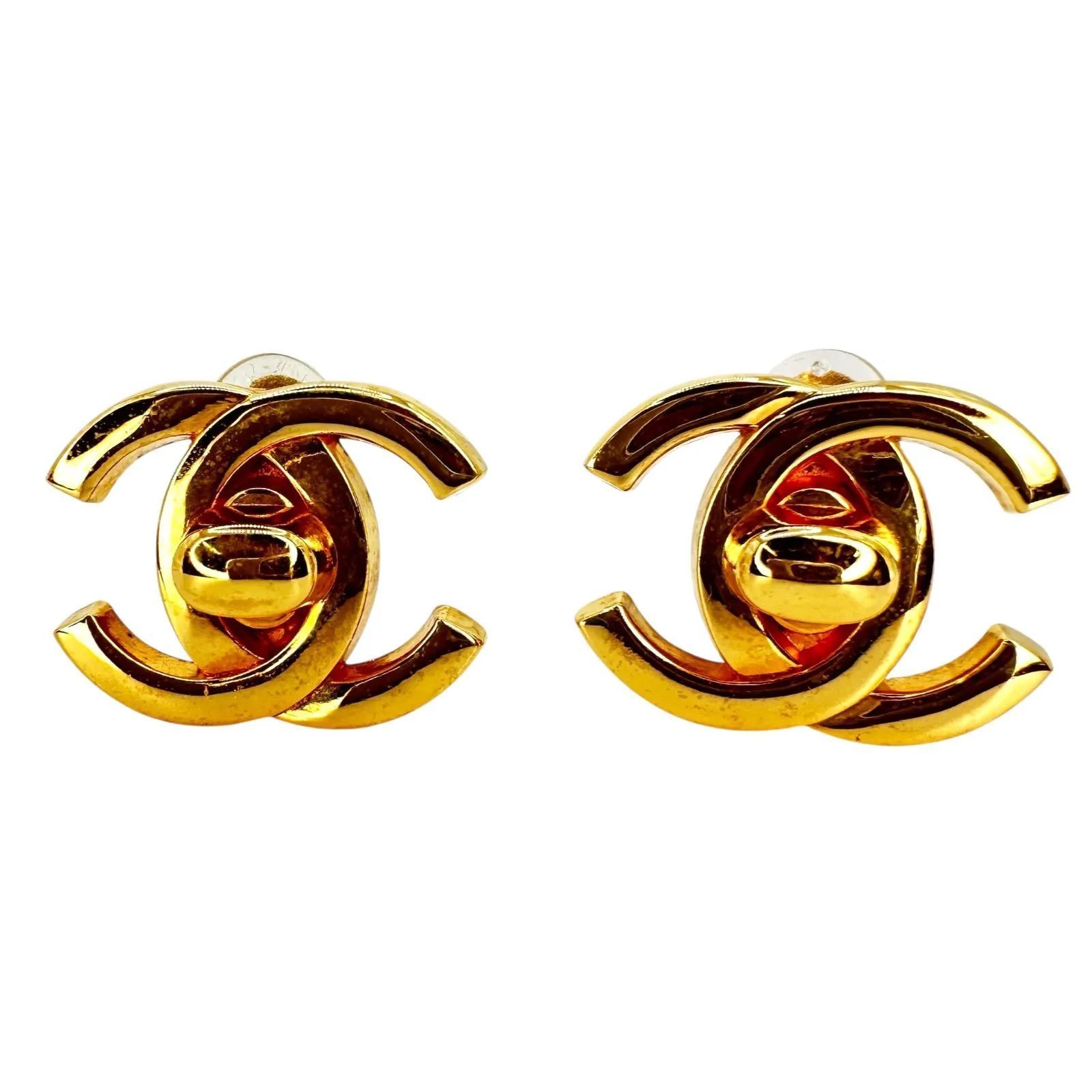 CHANEL】シャネル 95A ココマークターンロック イヤリング 両耳用
