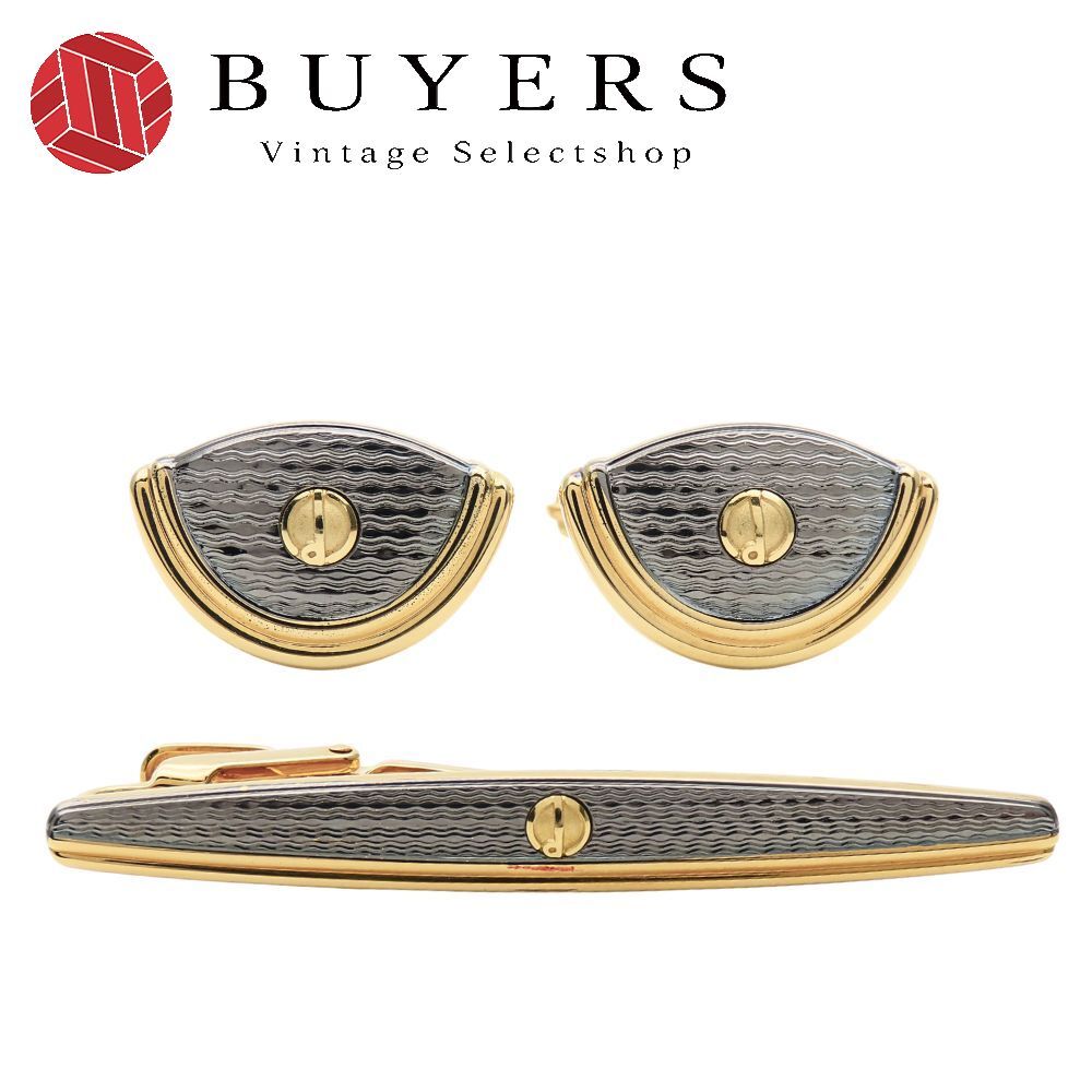 中古】 ダンヒル タイピン カフスセット メタル ゴールド シルバー