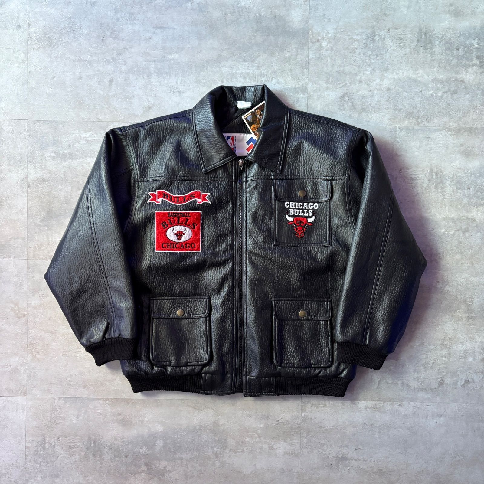 Mighty Mac Sports NBA CHICAGO BULLS leather jacket レザー 