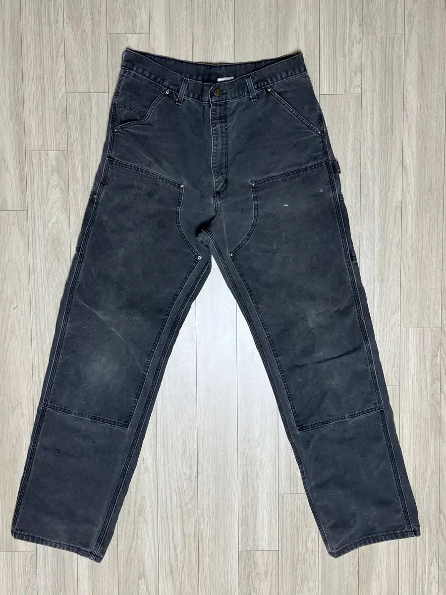 90s 00s Carhartt カーハート ダブルニー ブラック グレー フェイ