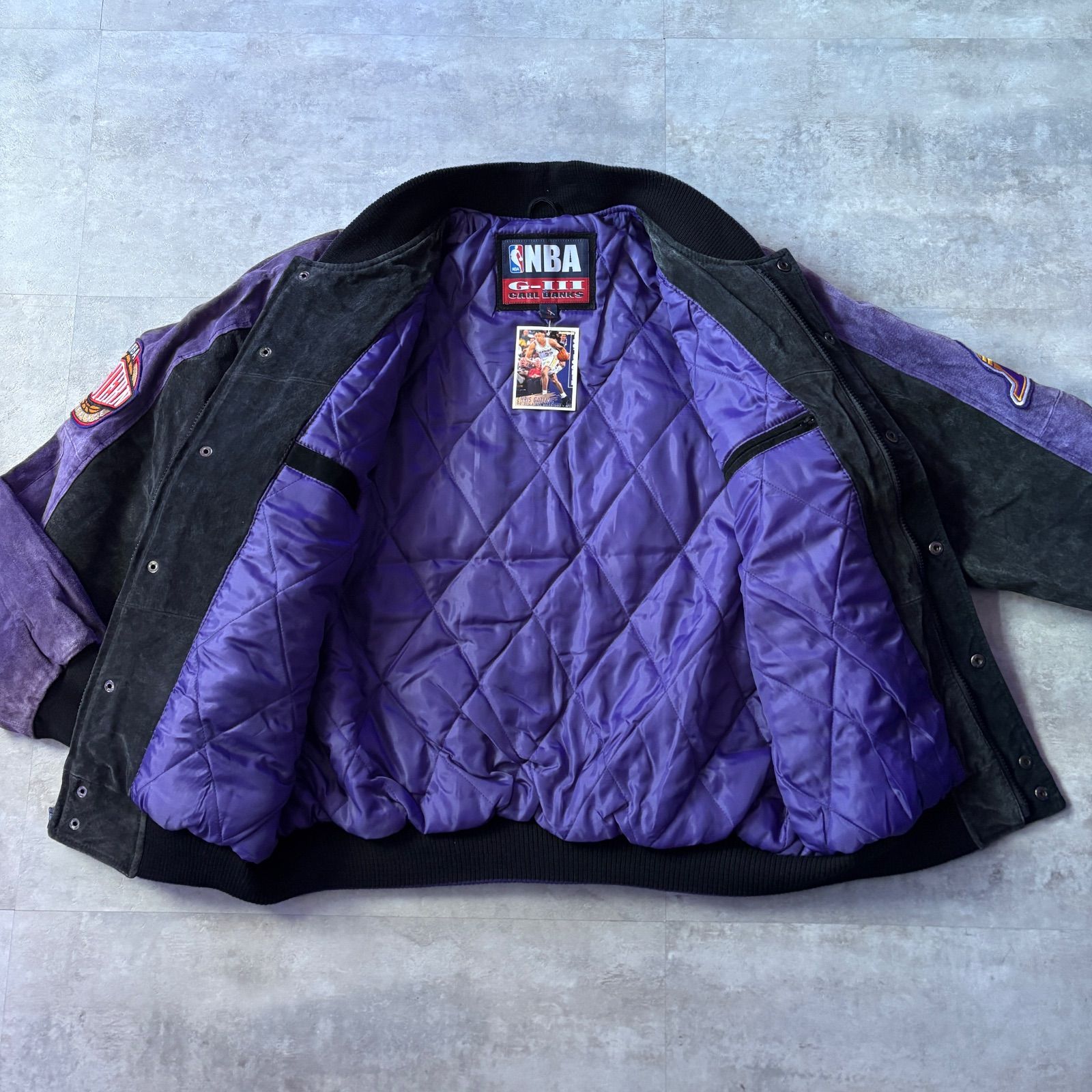 NBA G-III CARL BANKS Los Angeles LAKERS leather jacket レザー