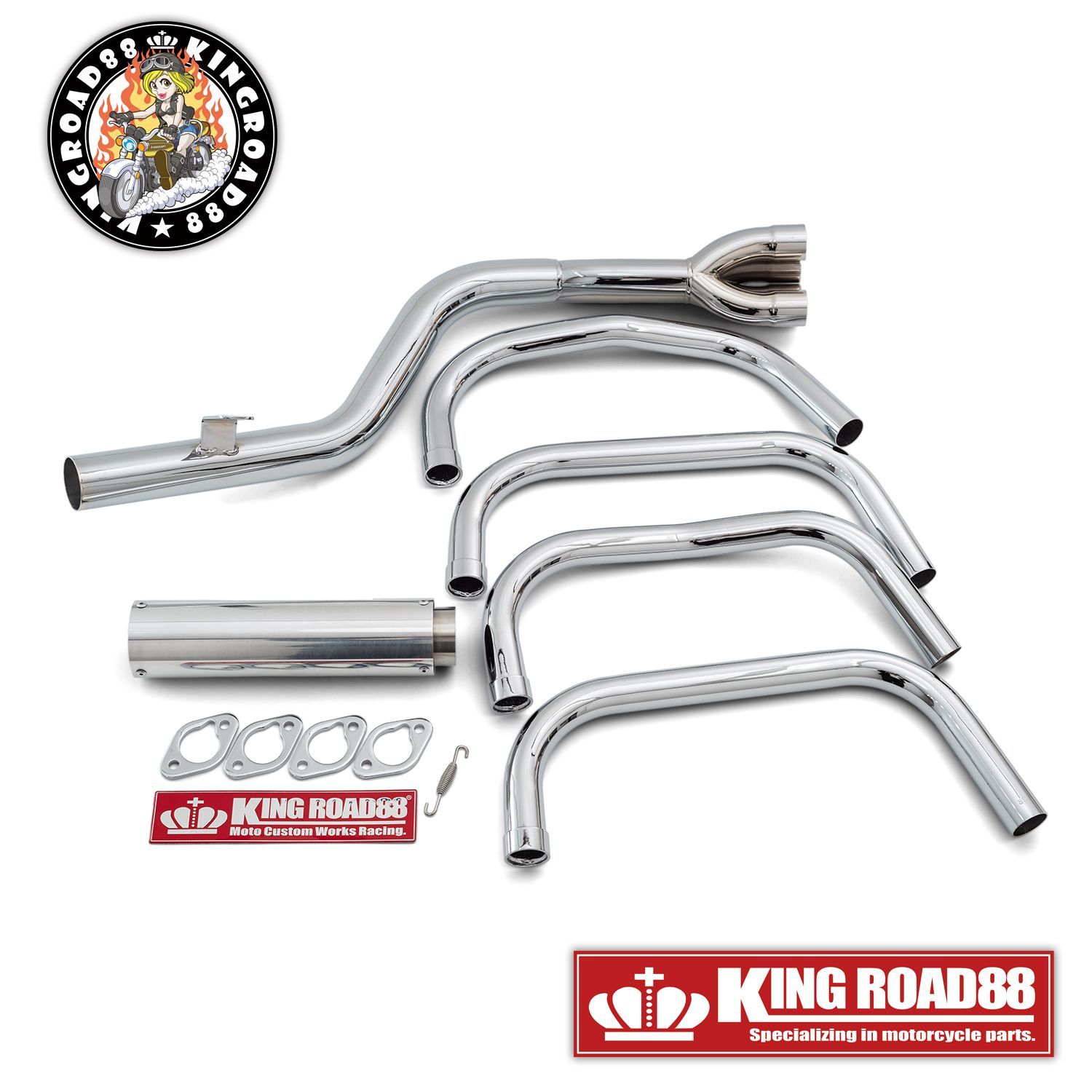 新商品 ヤマハ XJR 400 前期 4 HM マフラー KingRoad 88 KinPachi管 フルエキゾーストマフラー サイレンサー 取外し可