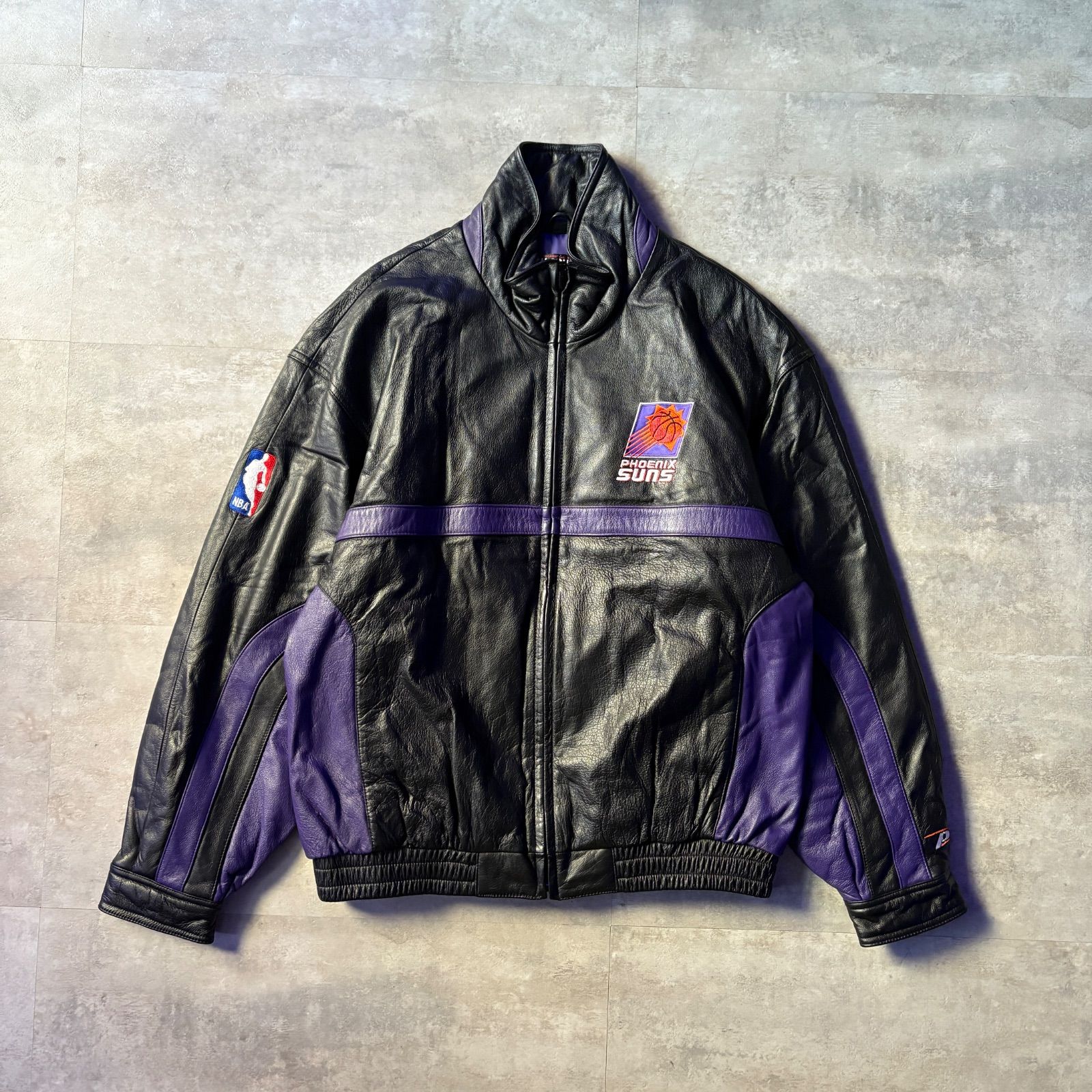 NBA フェニックスサンズ　フェイクレザージャケット pro player ×WILSONS NBA Phoenix SUNS leather jacket レザー