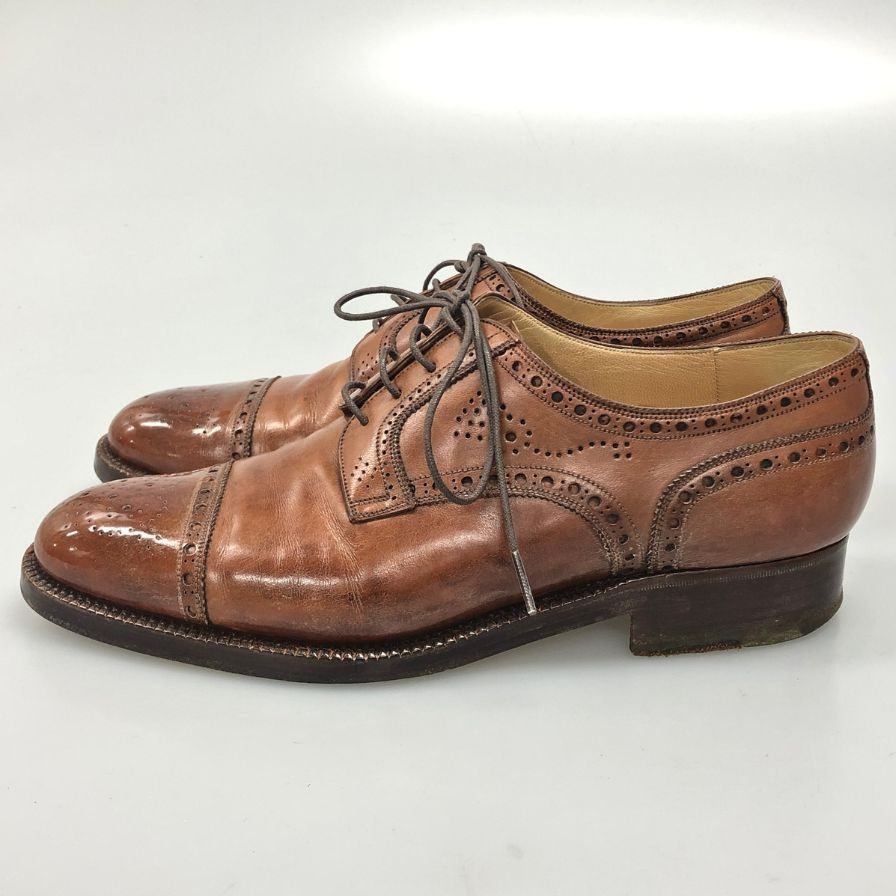 シルヴァノ ラッタンジ セミブローグ カーフ ブラウン UK７ Silvano Lattanzi 約25.5 cm AFC 9