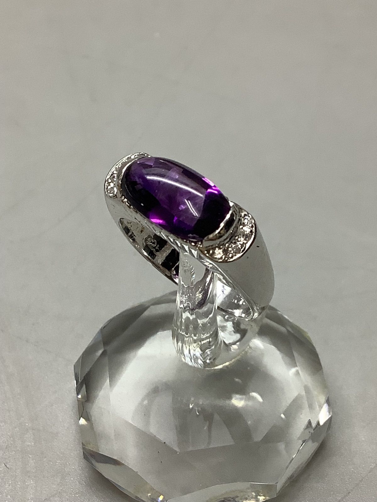 SN 701 アメジスト デザインリング silver 925刻印 リングサイズ13号 重量3.4 g 紫水晶 シルバー アンティーク