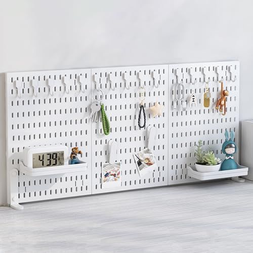 ペグボード デスクパネル 卓上有孔ボード クランプ式 小物収納棚 有孔ボード 小物雑品収納ラック 飾り物整理棚 書類整理 大容量 ホワイト パック b 12 bc 73 a