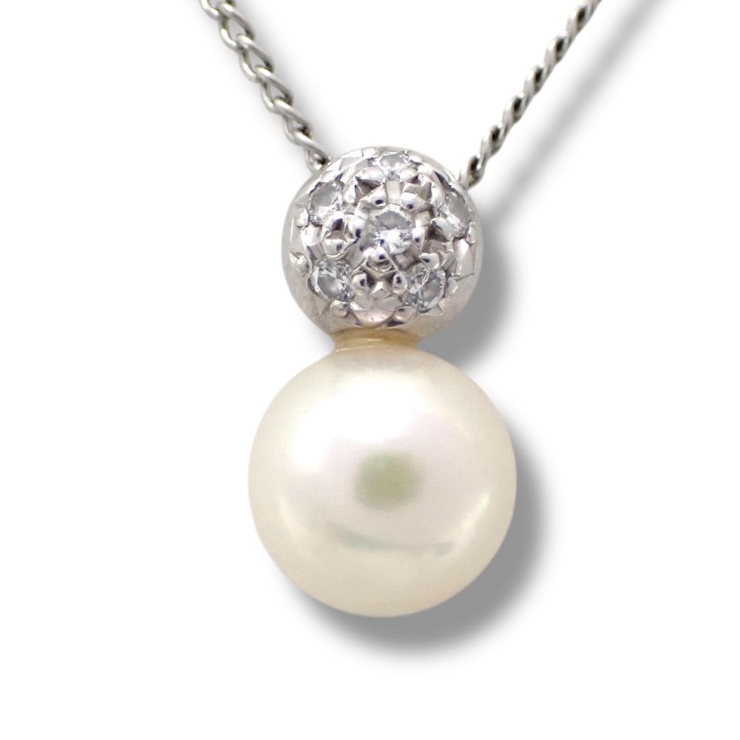 タサキ 6.3 mm パール ダイヤ 0.04 ネックレス Pt 850 4546