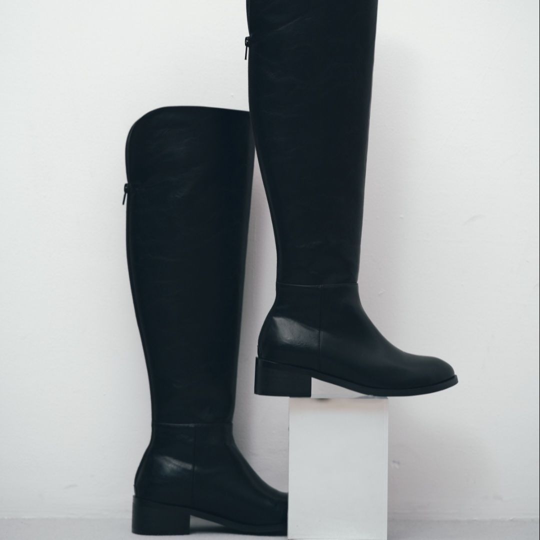 新品未使用】HIAND ハイアンド Round-top Knee-High Boots ニーハイ