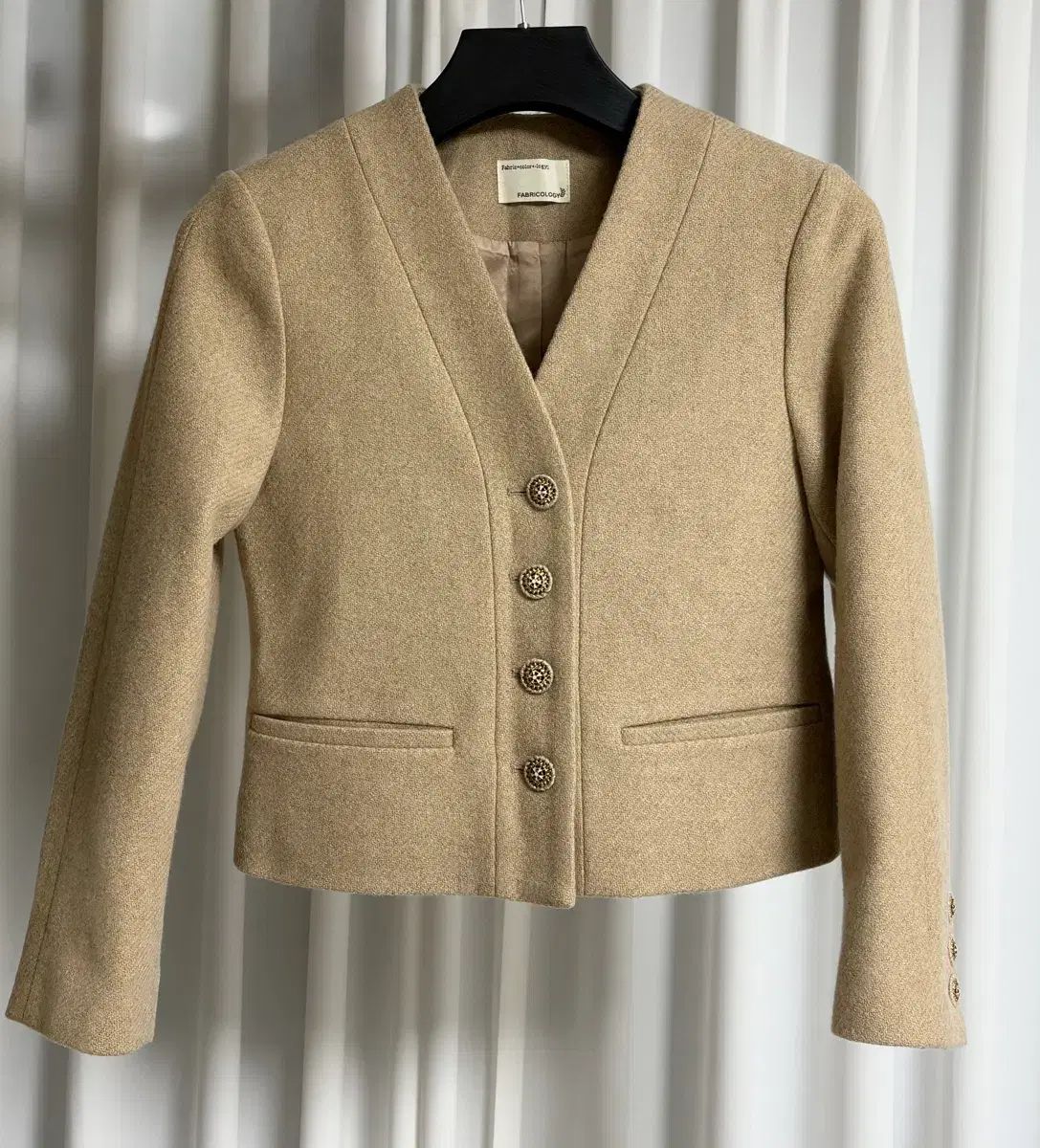 ファブリックカラーブリック ノカラー ショートジャケット