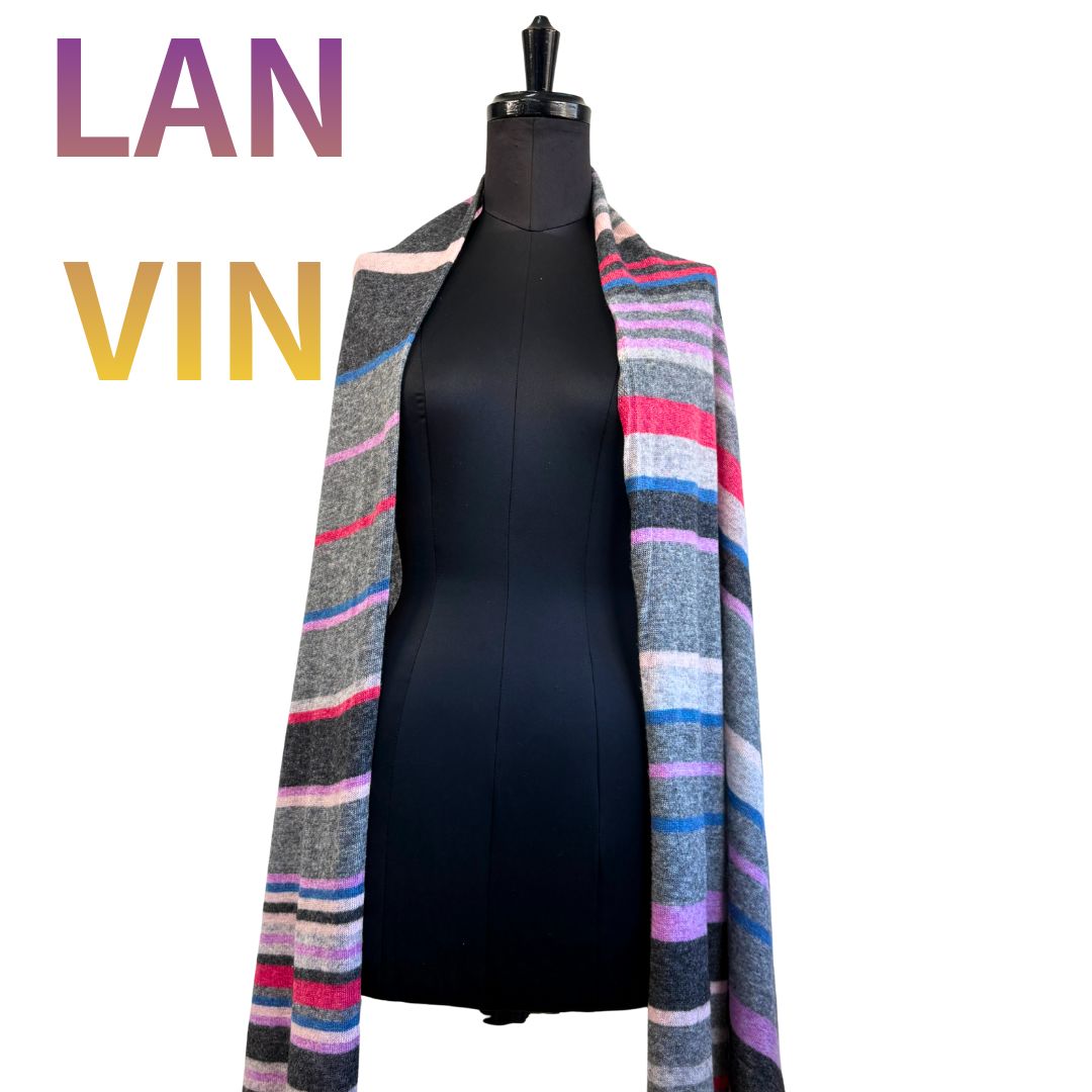 LANVIN en Bleu カシミヤ100％ 大判ストール