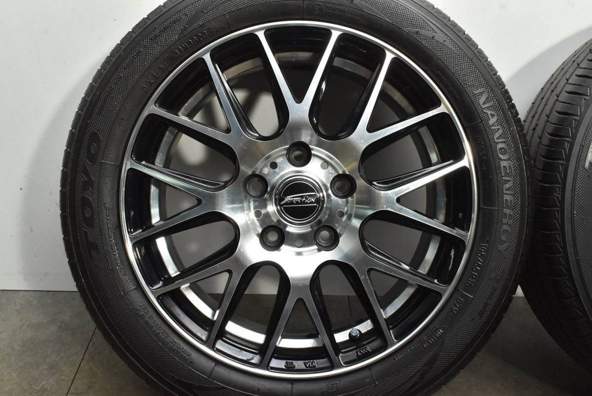  品 Fディレクション 16 in 6.5 J 48 PCD 114.3 トーヨー ナノエナジー 3 195|55 R ノア ヴォクシー アクセラ アテンザ CR-Z 可 16インチ タイヤ ホイールセット