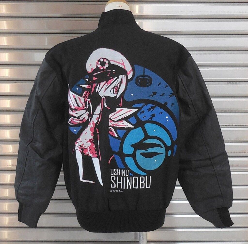 Gift C 87 物語 シリーズ セカンドシーズン 刺繍スタジアムジャンパー 忍野忍 ブラック フリーサイズ 身丈約64 cm 袖丈約60 肩幅約50