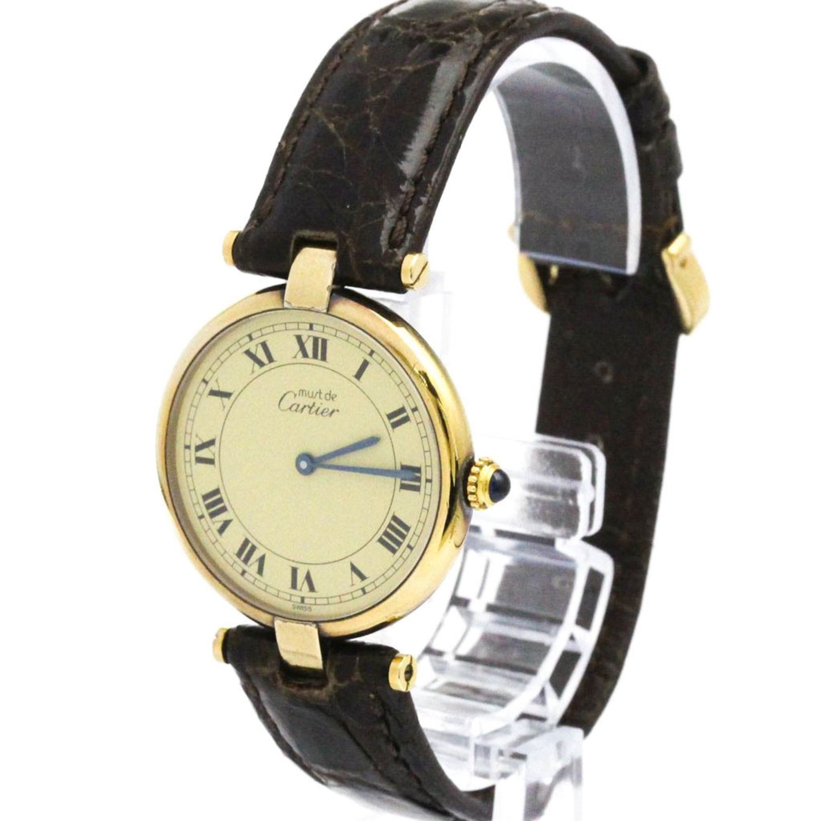 カルティエ CARTIER マスト ヴァンドーム ゴールドプレート レザー クォーツ ユニセックス 時計 590003