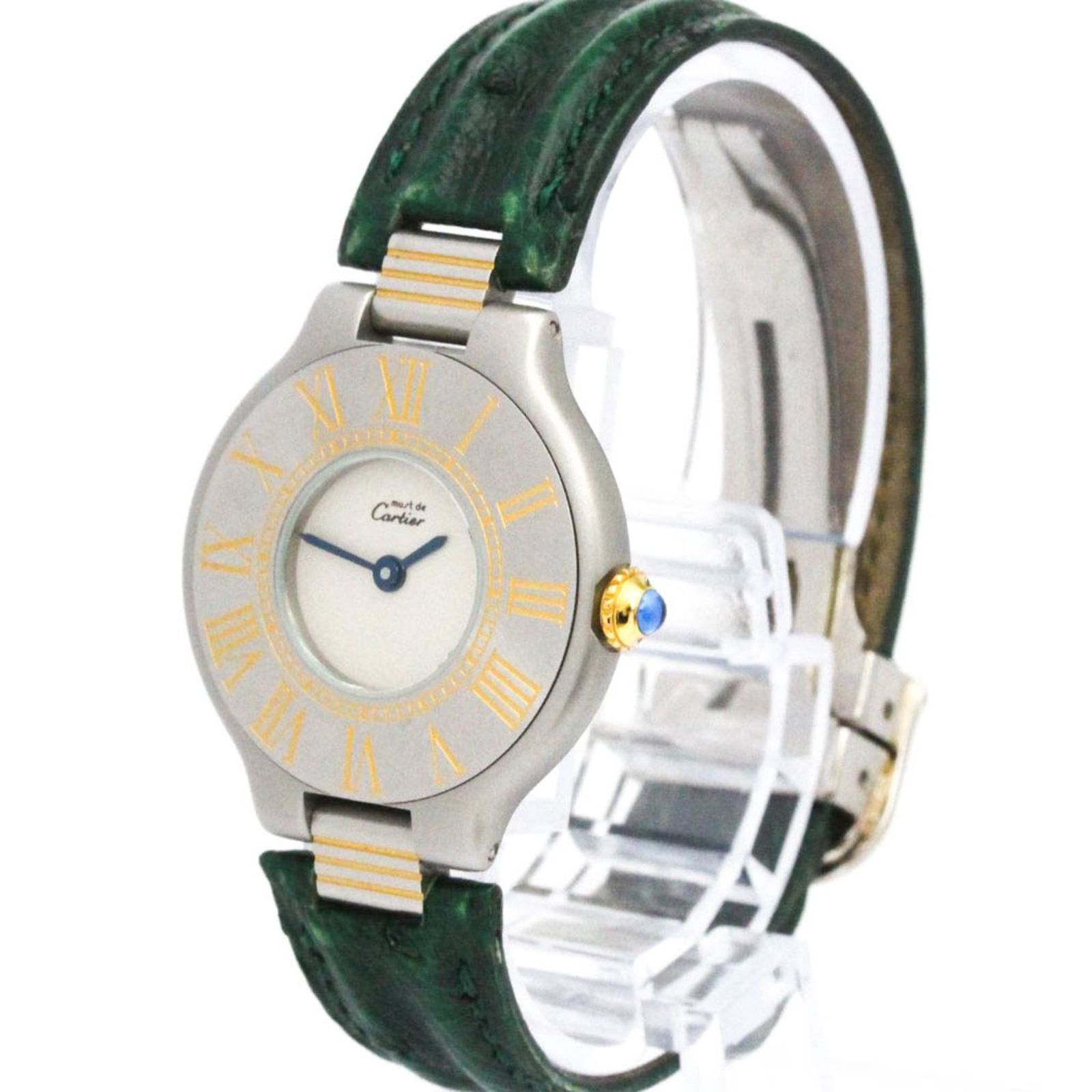 カルティエ CARTIER マスト21 ゴールドプレート ステンレススチール レザー クォーツ レディース 時計
