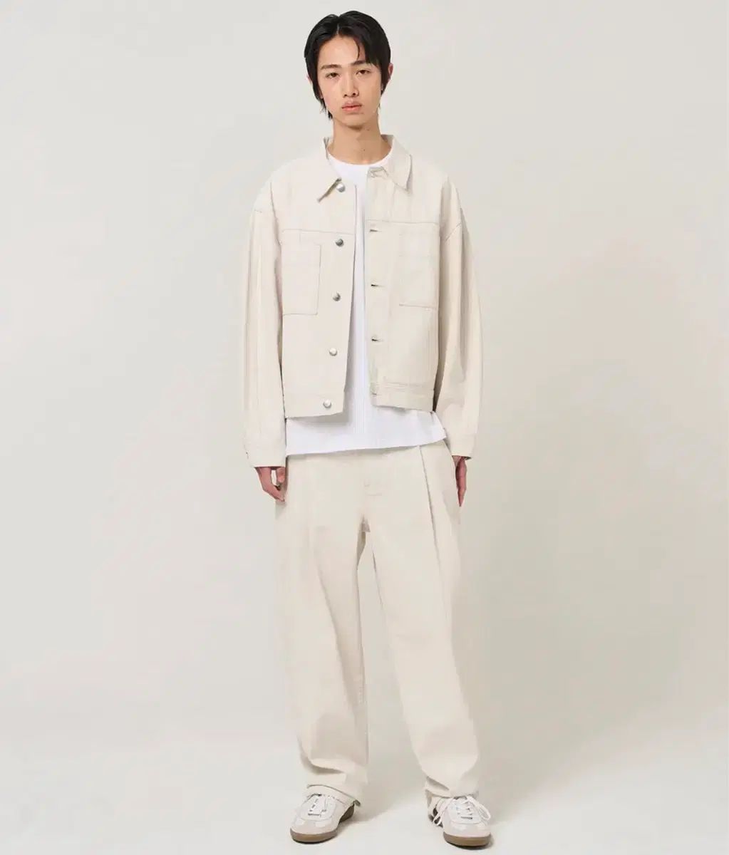 プラック デニム セットアップ パンツ ジャケット 051 V アイボリー