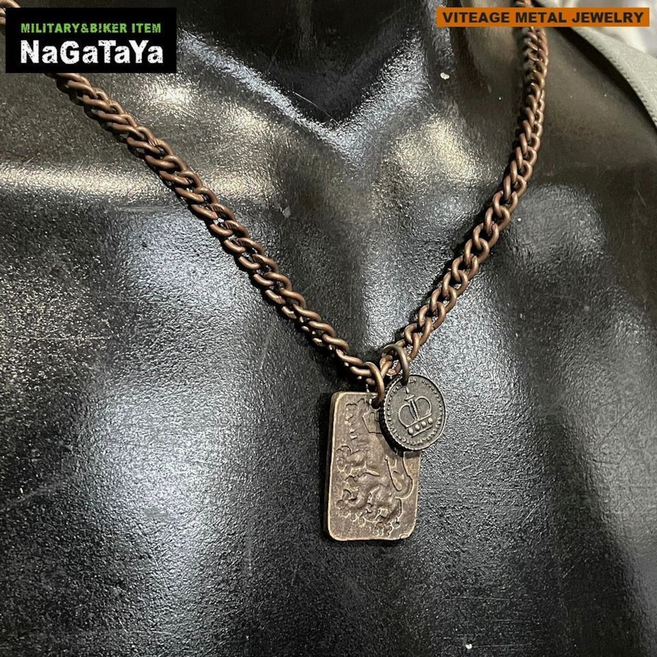 新品 ヴィンテージネックレス ダメージ加工 アンティーク 色褪せ 汚し