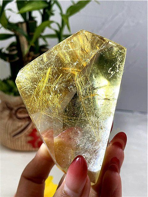 AAA級天然ゴールドルチルクォーツ原石YT 7 P 3|400 07 D