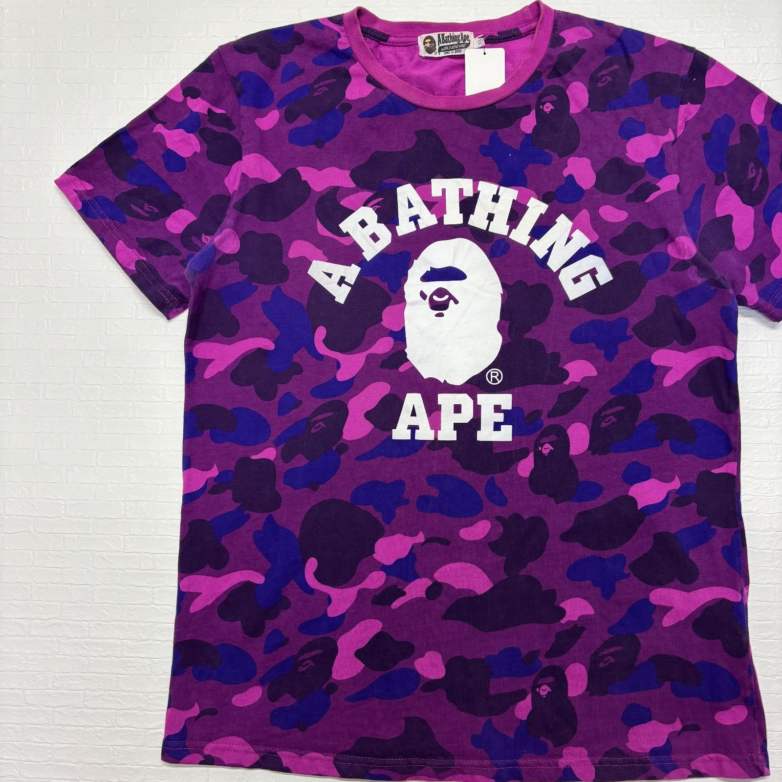 A BATHING APE アベイシングエイプ Tシャツ XL 紫 パープル 迷彩