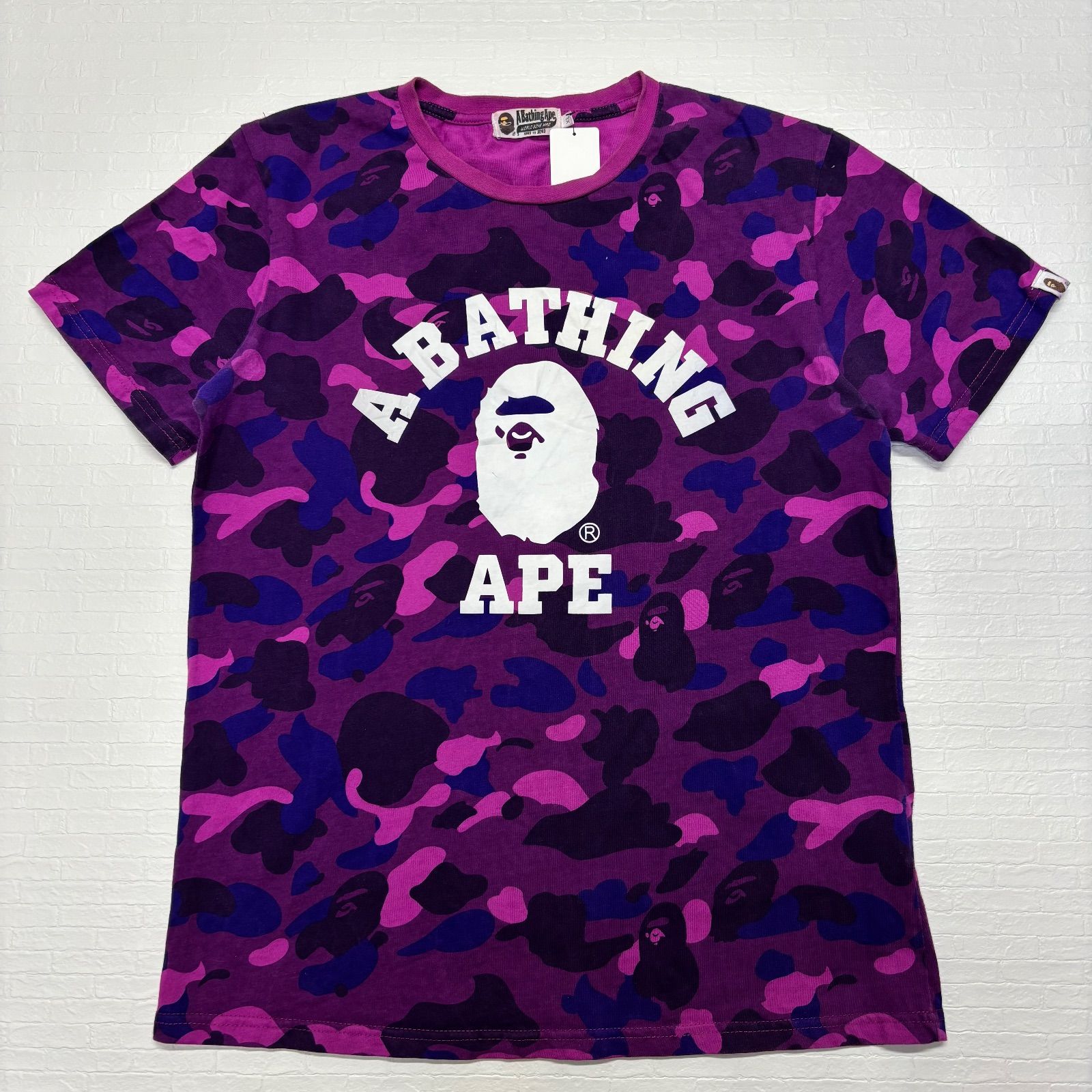 A BATHING APE アベイシングエイプ Tシャツ XL 紫 パープル 迷彩