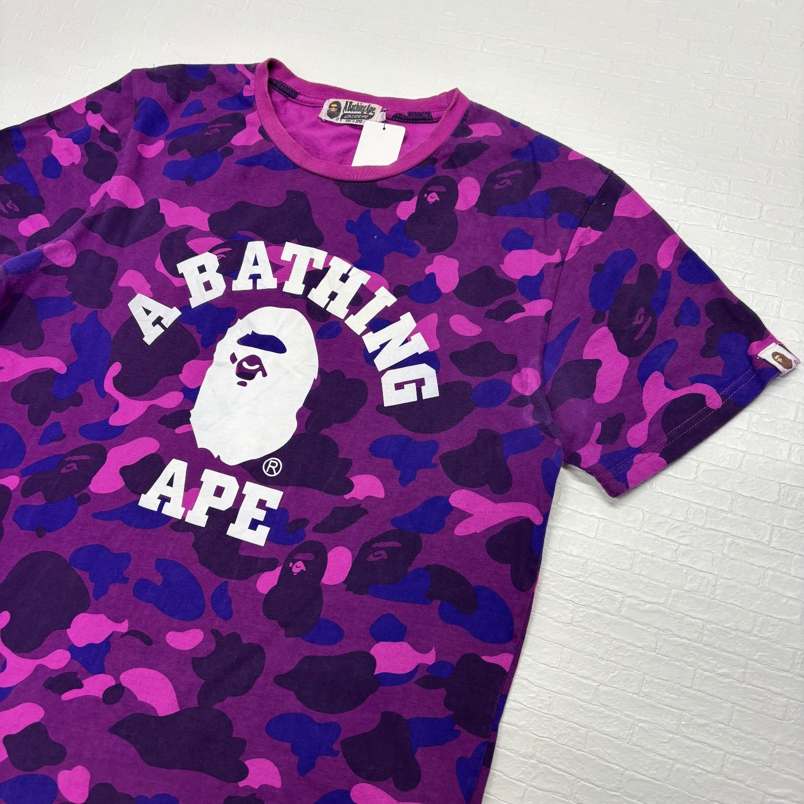 A BATHING APE アベイシングエイプ Tシャツ XL 紫 パープル 迷彩