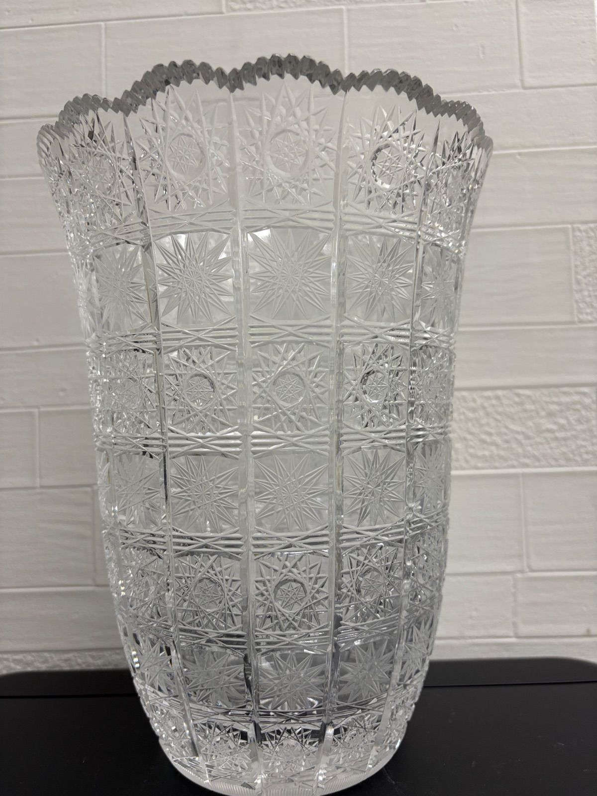 レトロ BOHEMIAN GLASS ボヘミアグラス フラワーベース 花瓶