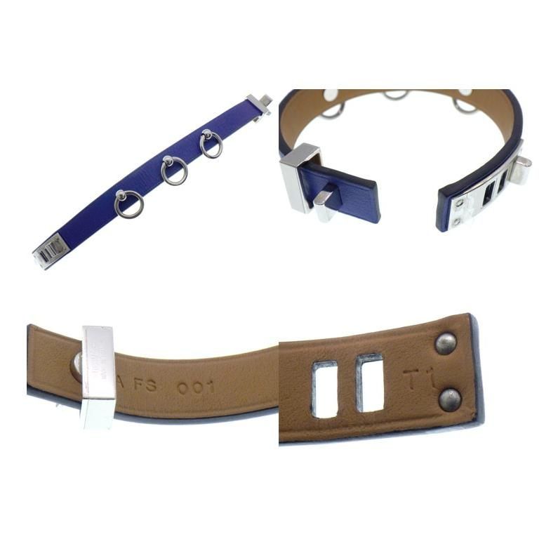 エルメス HERMES 【 ミニドッグ 】 A 刻印 レザー ブレスレット 46943