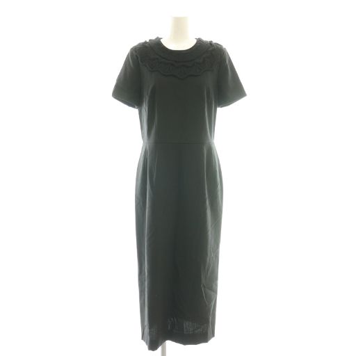 コムデギャルソン COMME des GARCONS ローブドシャンブル robe de chambre ワンピース ウール タイト ニット装飾 M ブラック RO-04016 AD 2000 |CX OS