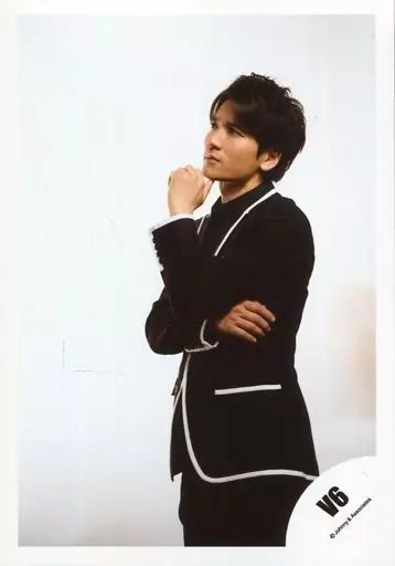 中古】生写真(ジャニーズ) V6/長野博/膝上・衣装白黒・左手顎・体