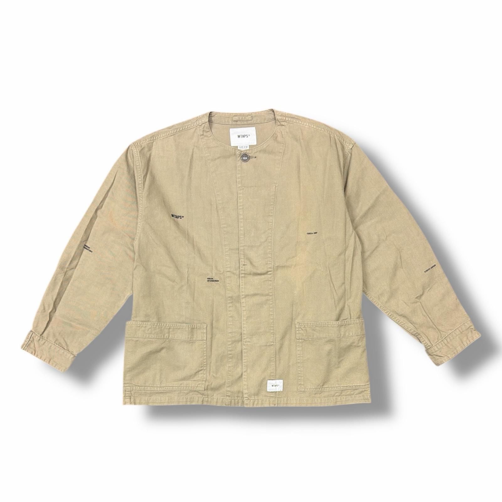ジャケット・アウター WTAPS SKIT SHIRT COTTON SERGE18AW 01 WTAPS 18AW SKIT SHIRT.COTTON.SERGE ノーカラー シャツ ジャケット