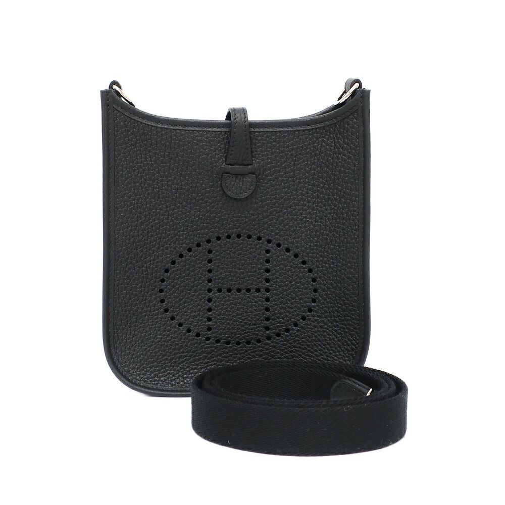 天白 エルメス エブリンTPM ショルダーバッグ B刻印 2025年頃製造 ブラック シルバー金具 トリヨンクレマンス 鞄 レディース