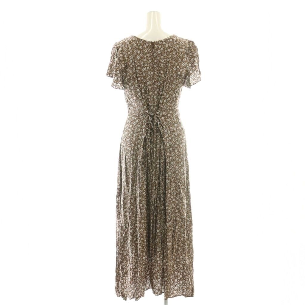 フレイアイディー FRAY I.D ワンピース ロング 花柄 半袖 1 ブラウン