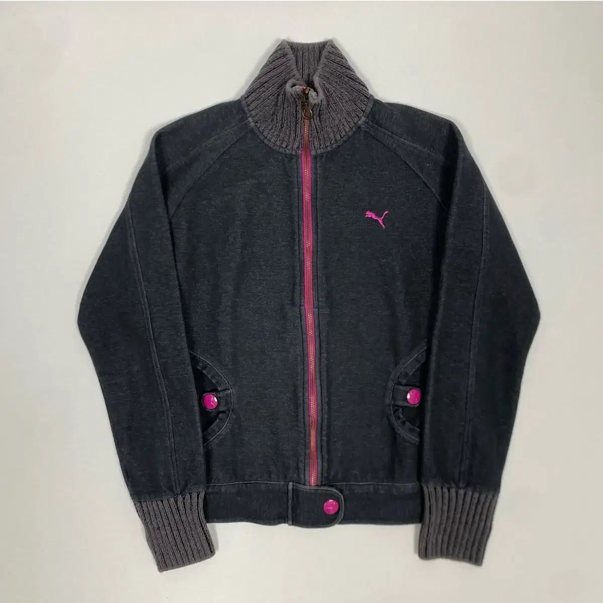 ヴィンテージ PUMA プーマ シボリ ハイネック コットン ジップアップ