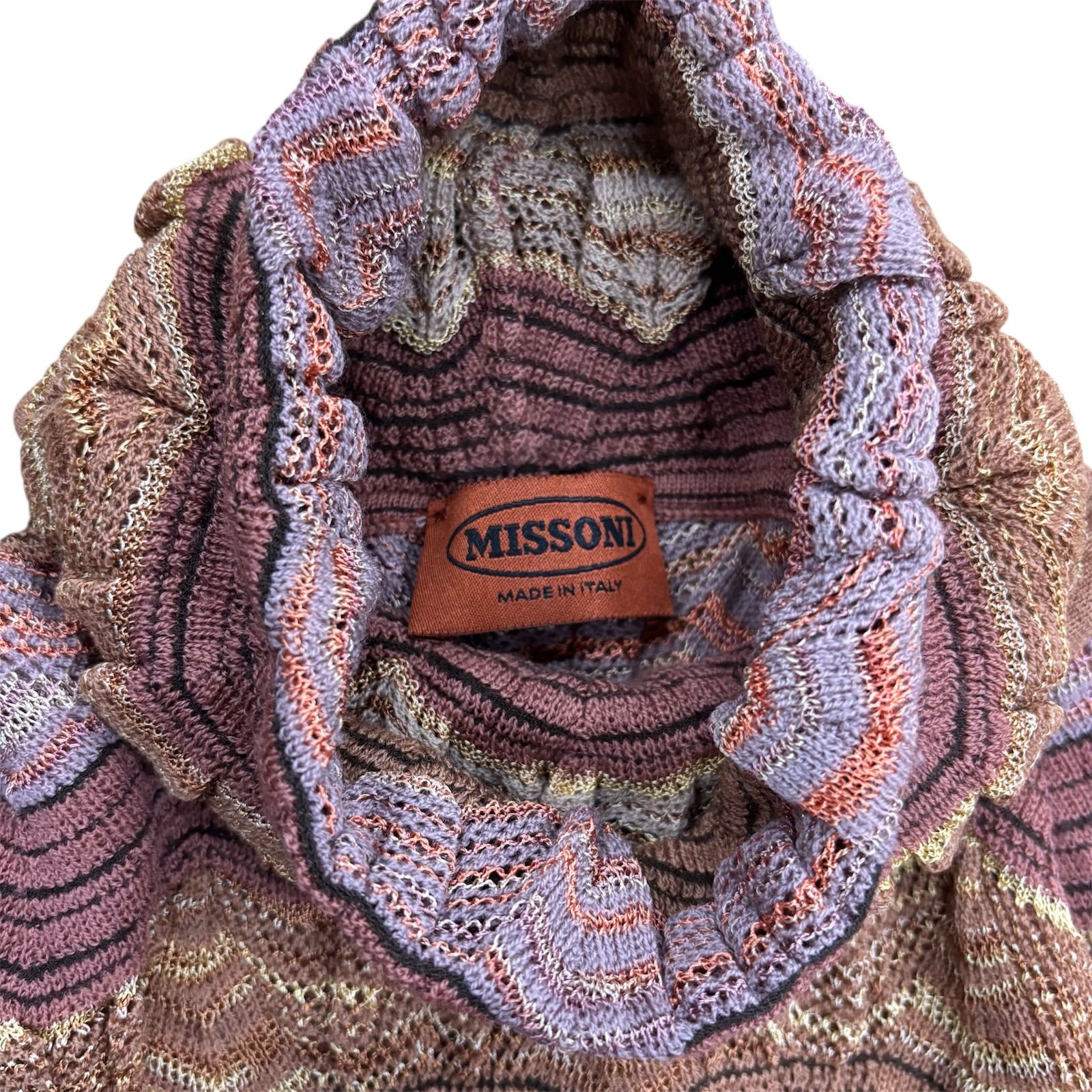 ▪︎MISSONI ミッソーニ タートルネック ニット 総柄 マルチカラー