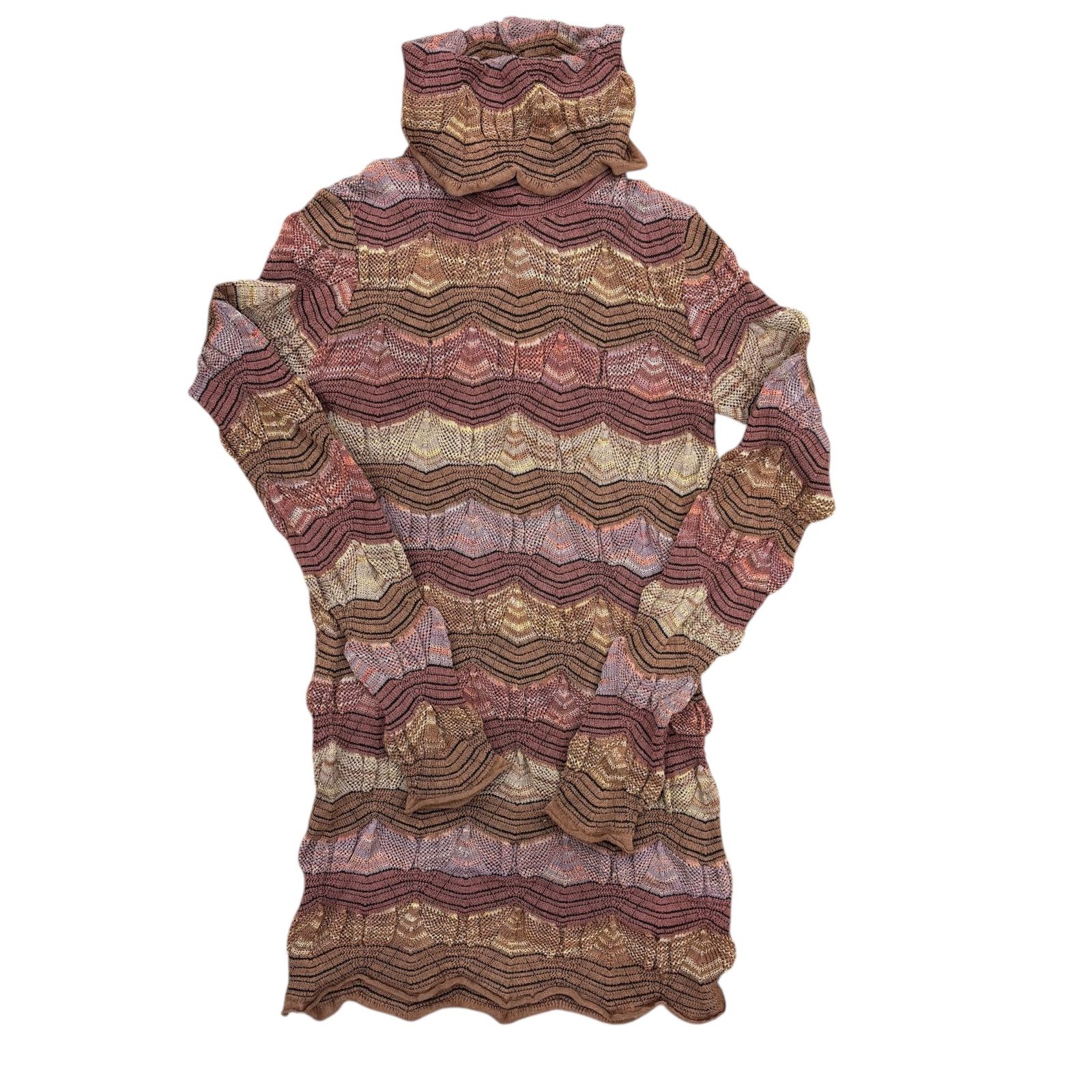 MISSONI ミッソーニ　ニット　カシミヤ100% タートルネック ▪︎MISSONI ミッソーニ タートルネック ニット 総柄 マルチカラー