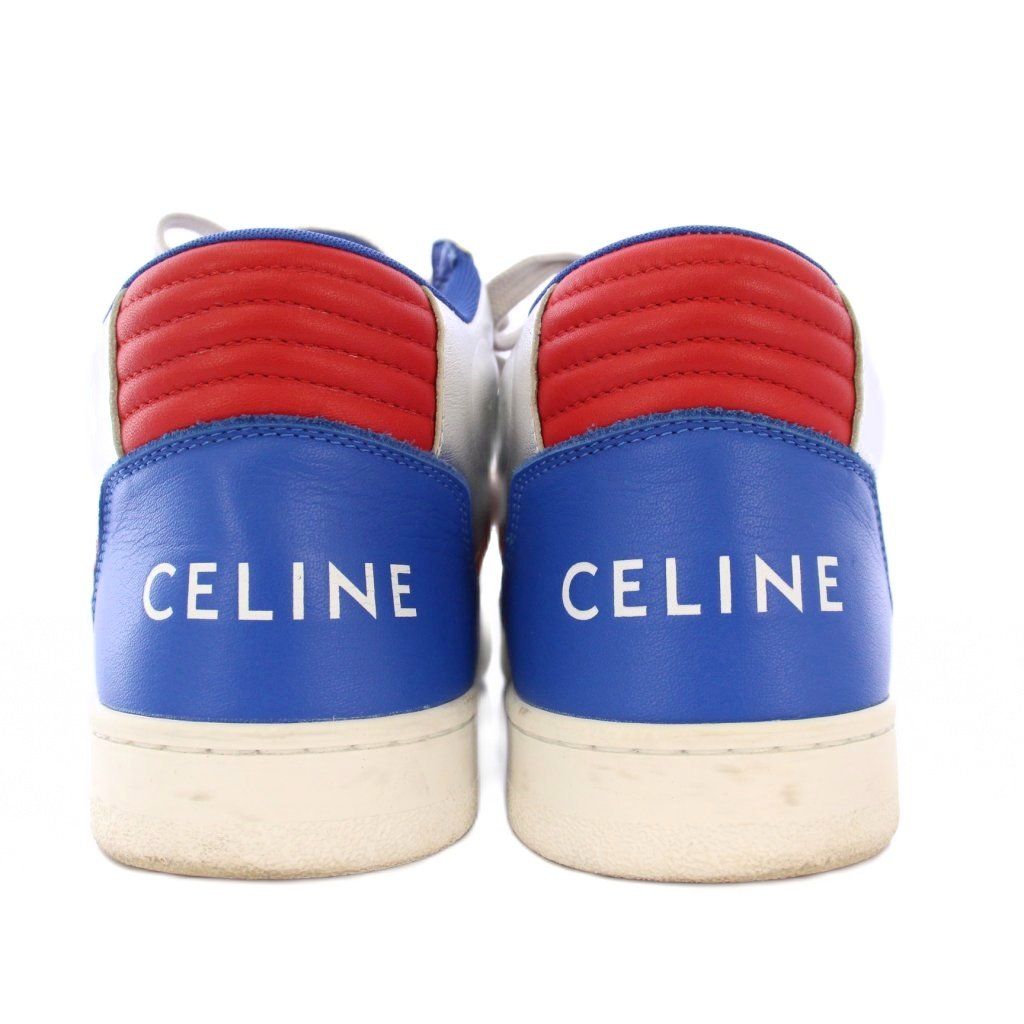  セリーヌ CELINE ベルクロストラップ ミッド ハイカットスニーカー シューズ ロゴ 39 シルバーカラー |BB スニーカー 靴