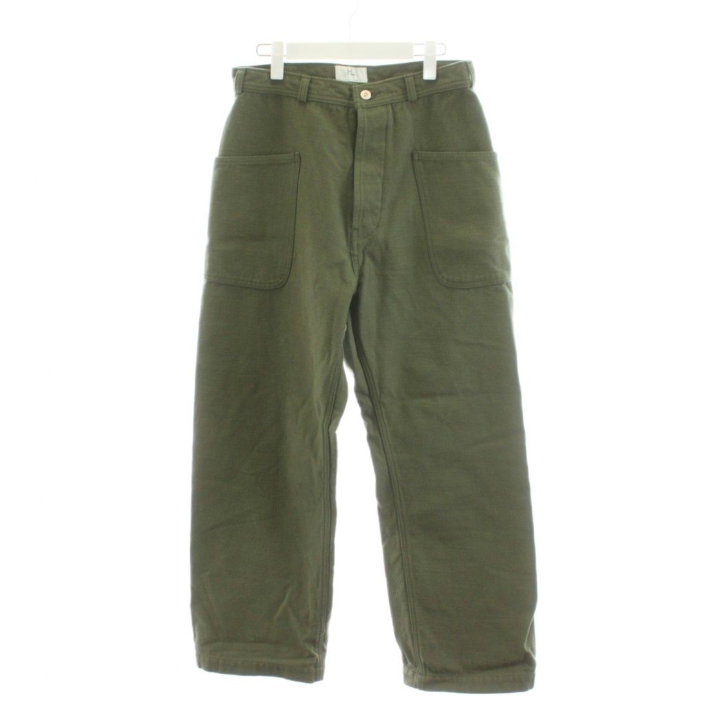 ヘリル HERILL HL denim Navy Utility pants Olivedrab カーゴパンツ 1 カーキ 24-030-HL-8040-30 |AN 65
