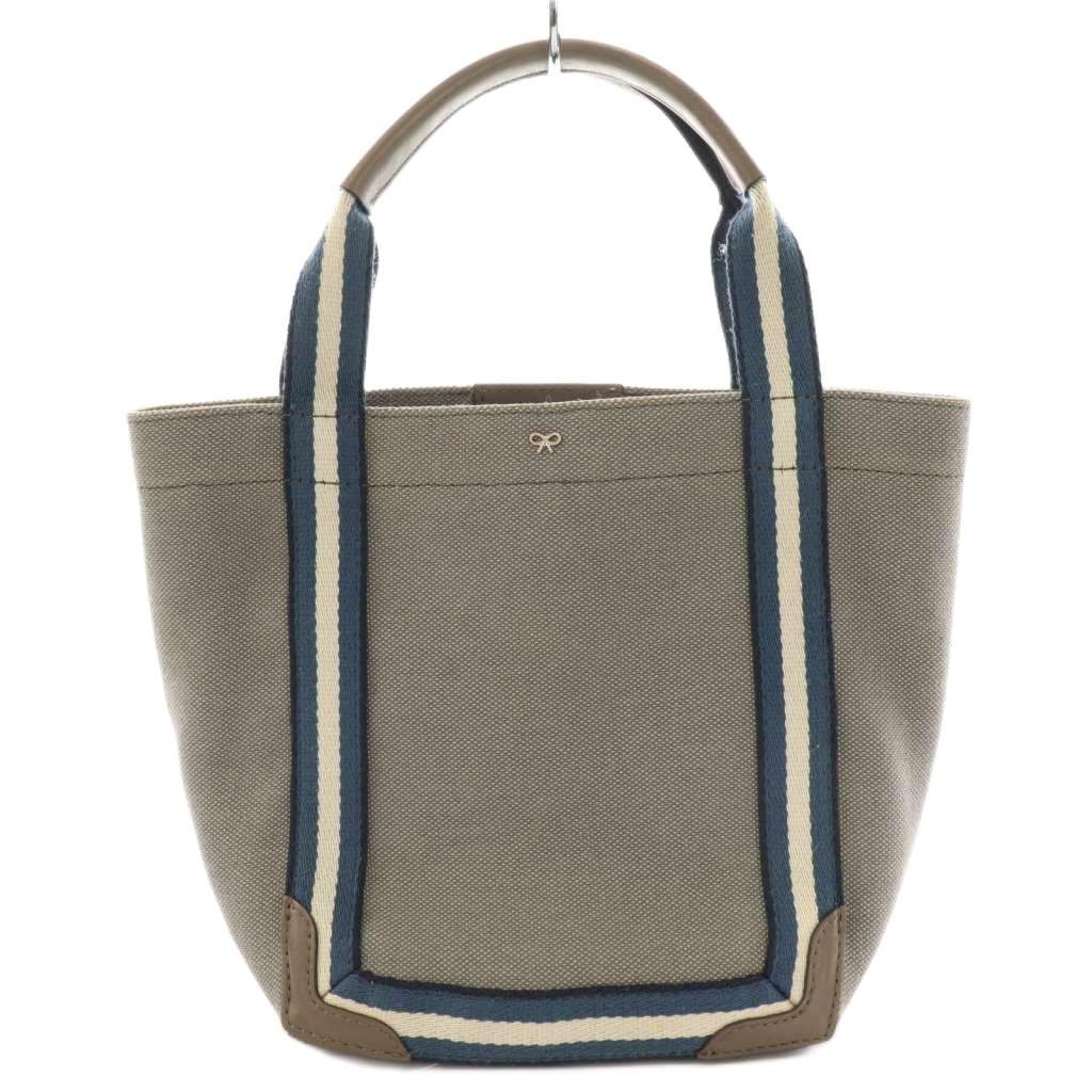 アニヤハインドマーチ ANYA HINDMARCH ポントトート ミニ ハンドバッグ キャンバス グレー |SS OS
