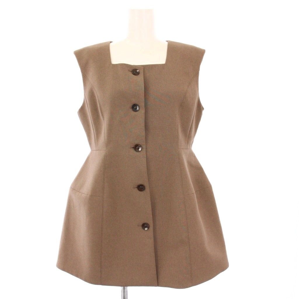 セルフォード CELFORD 22 AW ペプラムセットアップ ベスト ジレ イージーパンツ 38 茶 |KH