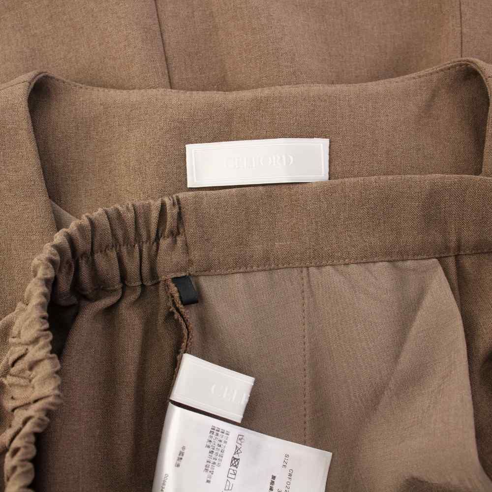  セルフォード CELFORD 22 AW ペプラムセットアップ ベスト ジレ イージーパンツ 38 茶 |KH その他 パンツ