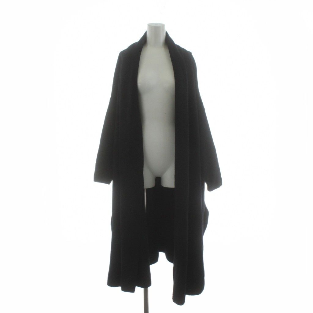 ミューズ ドゥーズィエム クラス MUSE de Deuxieme Classe スムースニットガウンコート ロング トッパー ウール 黒 ブラック |KU
